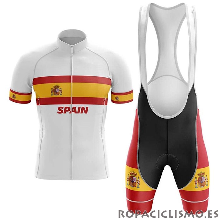 2020 Maillot Campeon Espana Tirantes Mangas Cortas Blanco